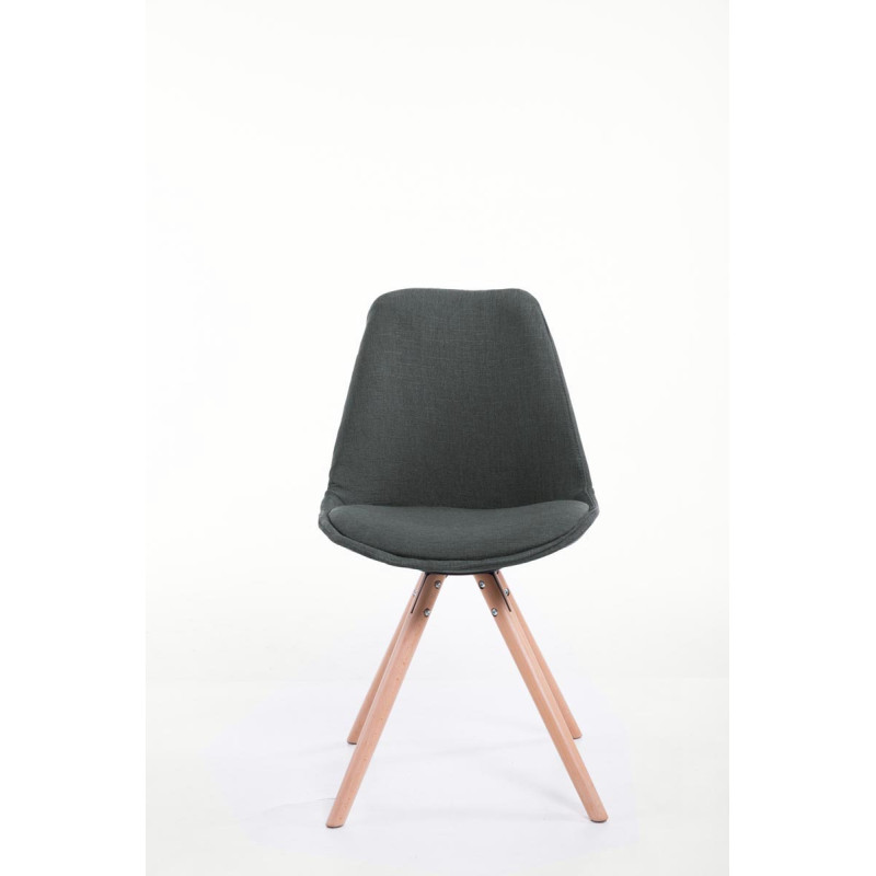 Sedia Toulouse in stoffa gambe tonde grigio scuro,natura
