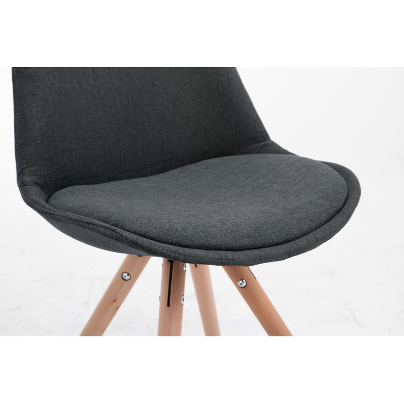 Chaise visiteur Toulouse tissu Natura ronde gris foncé