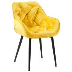 Chaise Tanna velours jaune