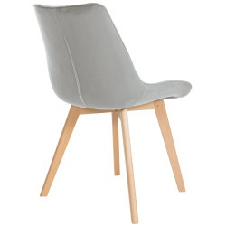 Lot de 2 chaises Brook velours gris