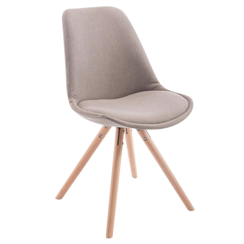 Chaise visiteur Toulouse tissu Natura ronde taupe