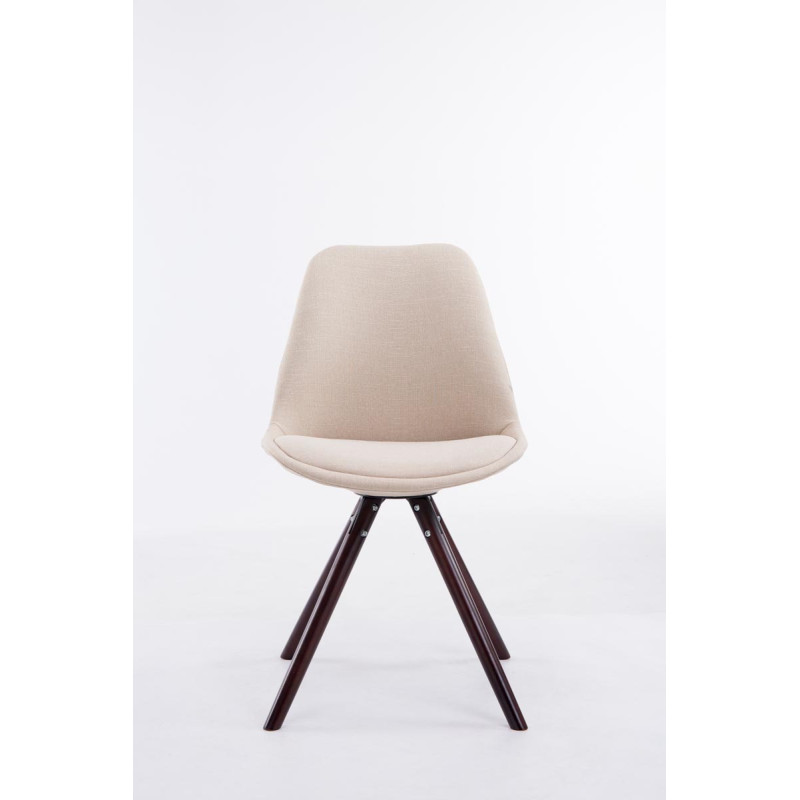 Chaise visiteur ronde en tissu Toulouse couleur cappuccino cr?me