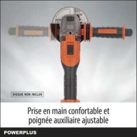 Meuleuse d'angle sans fil 40V 125mm BRUSLESS - DUAL POWER POWDP35170 - Livrée sans batterie ni chargeur