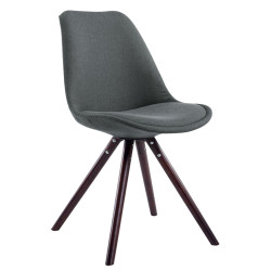 Chaise visiteur Toulouse tissu cappuccino ronde gris foncé