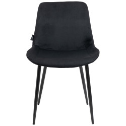 Lot de 4 chaises à repas Victoria en velours noir