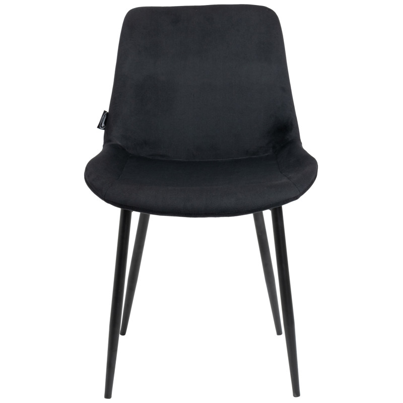 Lot de 4 chaises à repas Victoria en velours noir