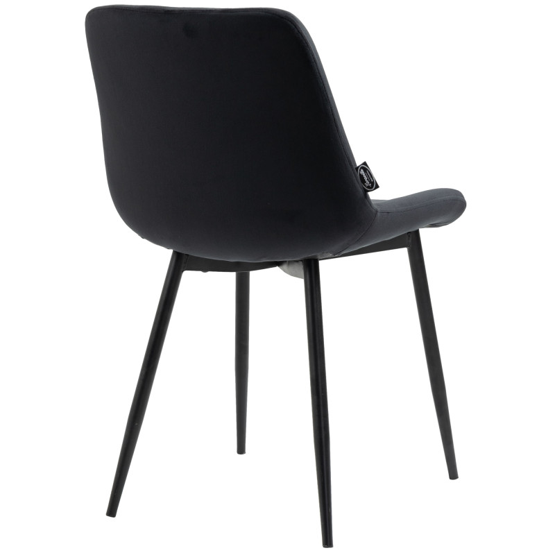 Lot de 4 chaises à repas Victoria en velours noir