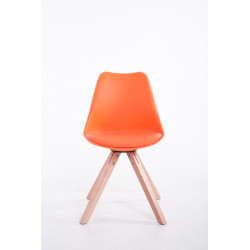 Sedia Toulouse in similpelle gambe quadrate arancione,natura