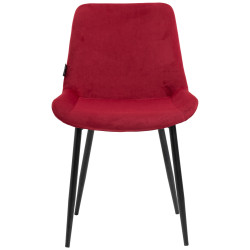 Lot de 4 chaises à repas Victoria en velours rouge