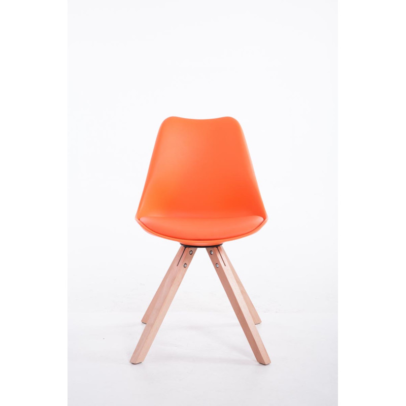 Sedia Toulouse in similpelle gambe quadrate arancione,natura