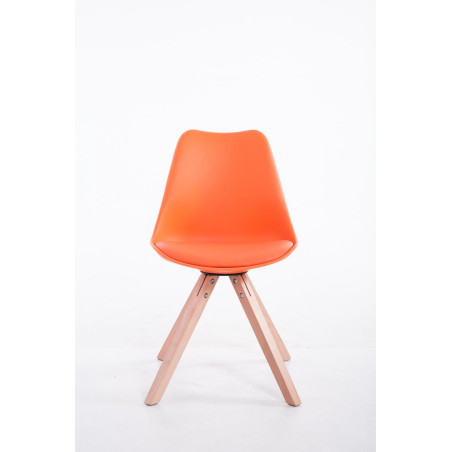 Sedia Toulouse in similpelle gambe quadrate arancione,natura