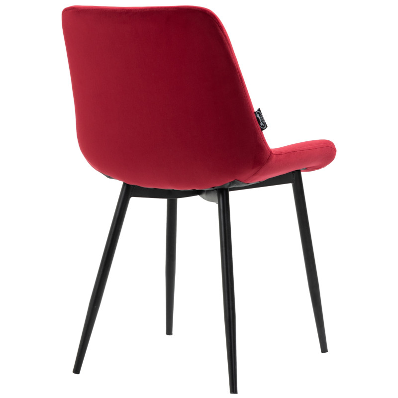 Lot de 4 chaises à repas Victoria en velours rouge