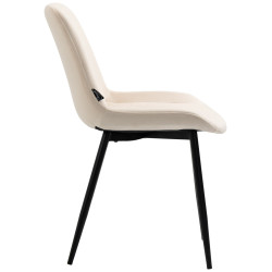 Lot de 2 chaises à repas Victoria en velours crème