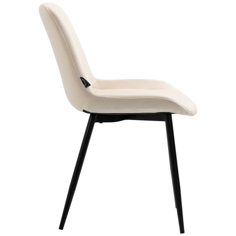 Lot de 2 chaises à repas Victoria en velours crème