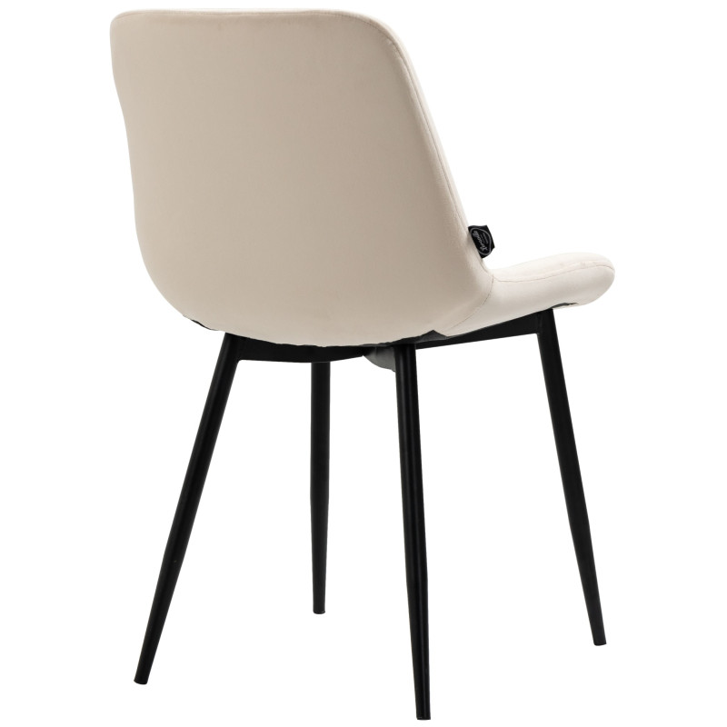 Lot de 2 chaises à repas Victoria en velours crème