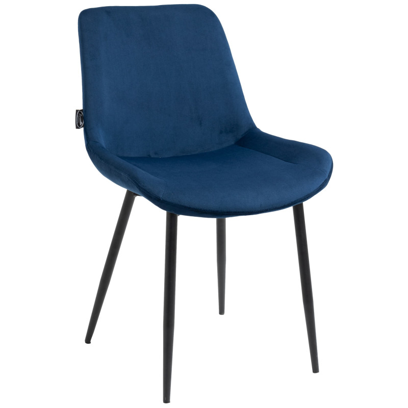 Lot de 2 chaises à repas Victoria en velours bleu
