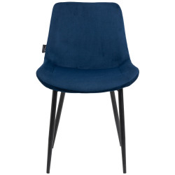 Lot de 2 chaises à repas Victoria en velours bleu
