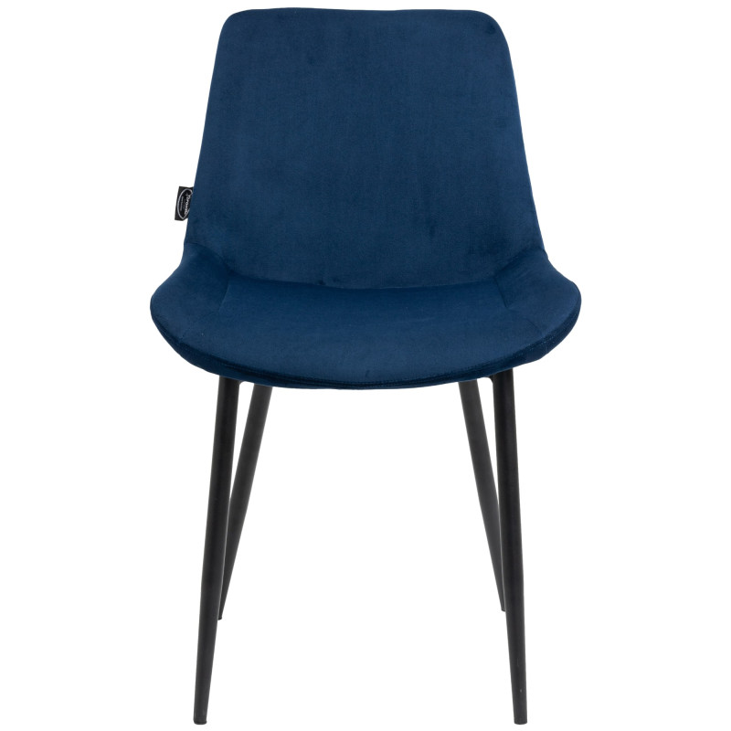 Lot de 2 chaises à repas Victoria en velours bleu