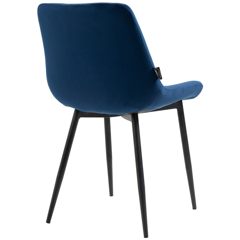Lot de 2 chaises à repas Victoria en velours bleu