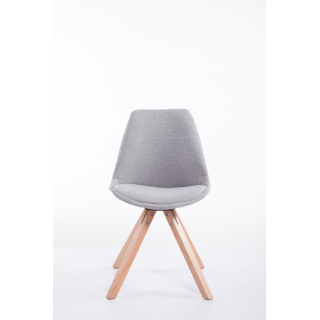 Chaise visiteur Toulouse, tissu Natura Square, grise