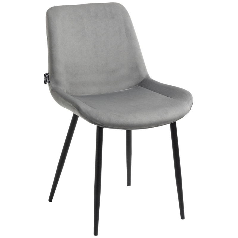 Lot de 2 chaises à repas Victoria en velours gris