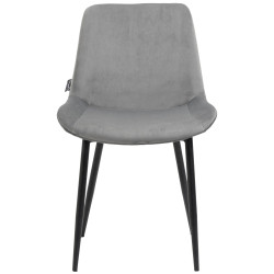 Lot de 2 chaises à repas Victoria en velours gris
