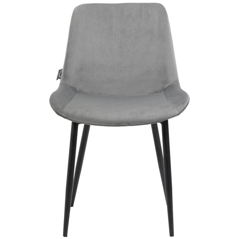 Lot de 2 chaises à repas Victoria en velours gris
