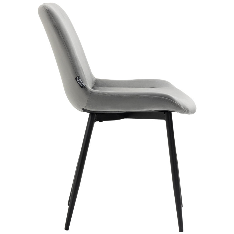 Lot de 2 chaises à repas Victoria en velours gris