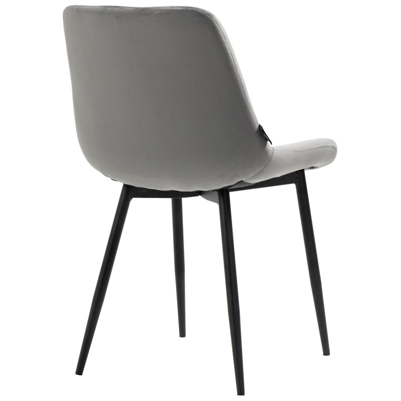 Lot de 2 chaises à repas Victoria en velours gris