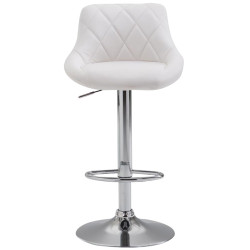 Lot de 2 tabourets de bar Lazio simili cuir C blanc