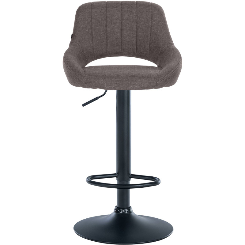 Tabouret de bar Milet tissu noir gris foncé