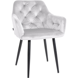 Lot de 2 chaises de salle à manger en velours Stanley gris