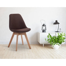 Chaise visiteur Borneo V2 en tissu Natura marron