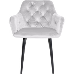 Lot de 2 chaises de salle à manger en velours Stanley gris