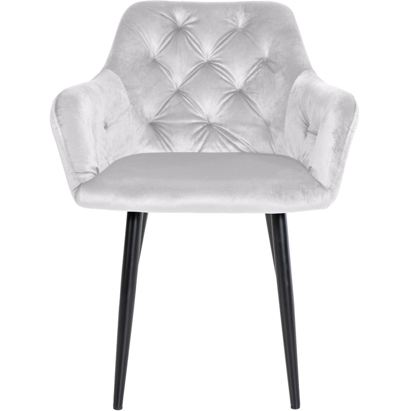 Lot de 2 chaises de salle à manger en velours Stanley gris