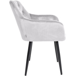 Lot de 2 chaises de salle à manger en velours Stanley gris
