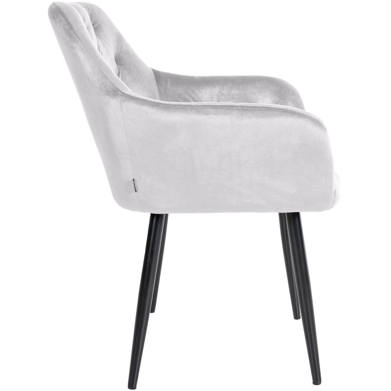 Lot de 2 chaises de salle à manger en velours Stanley gris