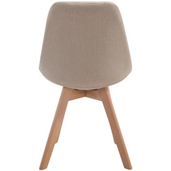 Silla De Comedor Borneo V2 En Tela Crema,Natural