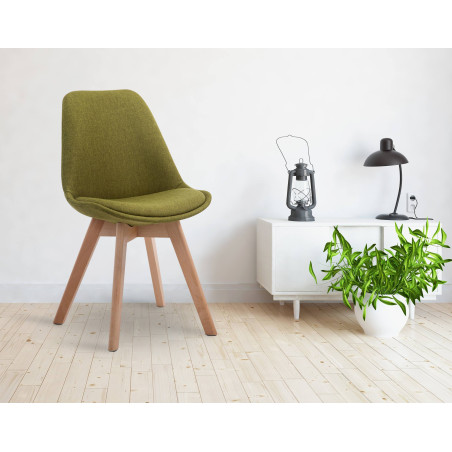 Chaise visiteur Borneo V2 Natura en tissu vert