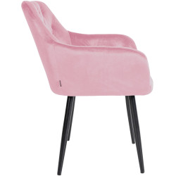 Lot de 2 chaises de salle à manger en velours Stanley rose