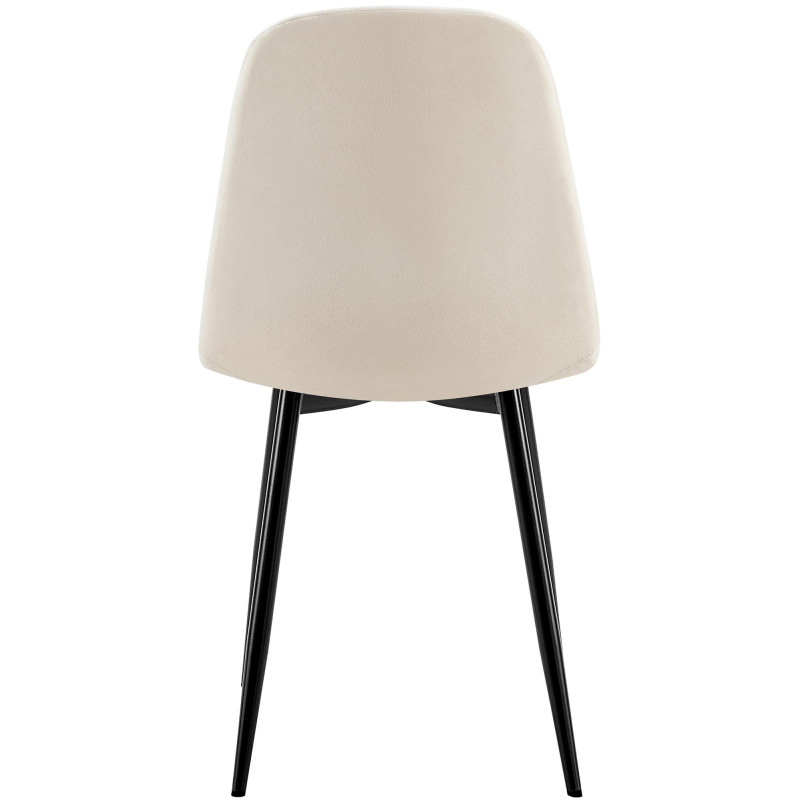 Chaise de salle à manger en velours Baxter blanc crème