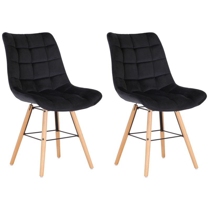 Lot de 2 chaises Leni en velours noir