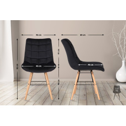 Lot de 2 chaises Leni en velours noir