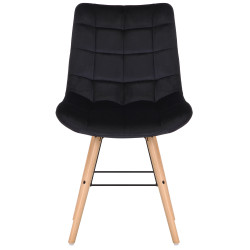 Lot de 2 chaises Leni en velours noir