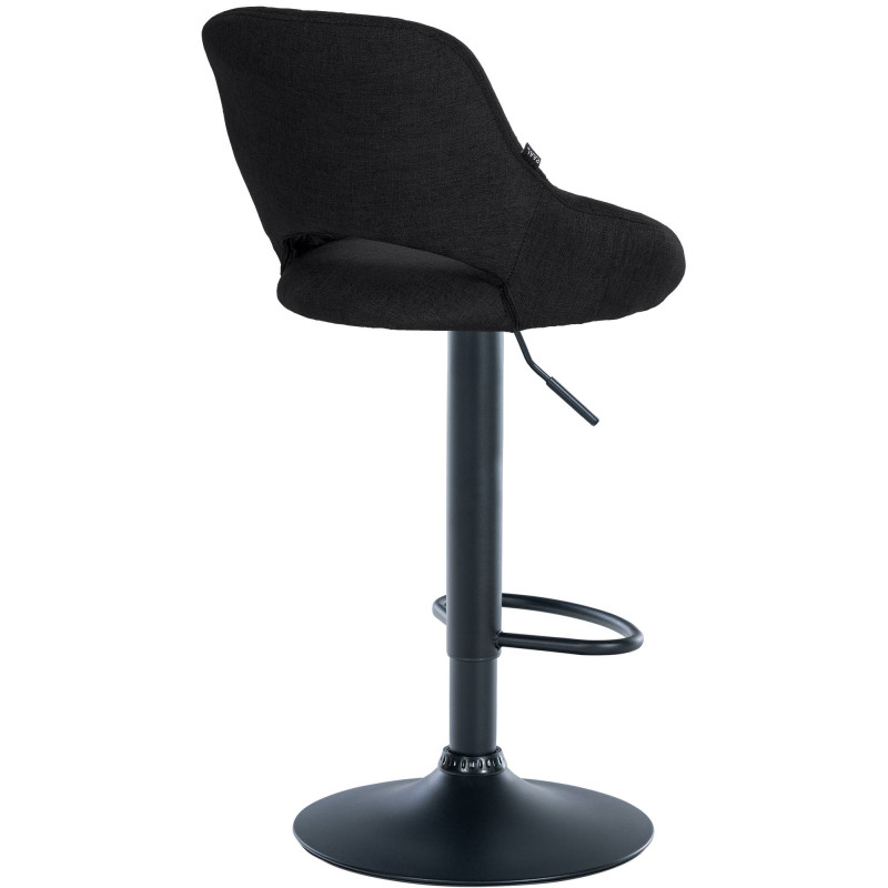 Tabouret de bar Milet tissu noir noir