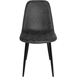 Lot de 4 chaises de salle à manger Napier simili cuir noir