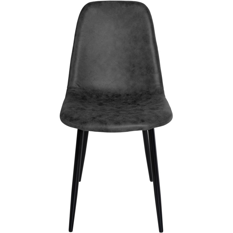 Lot de 4 chaises de salle à manger Napier simili cuir noir