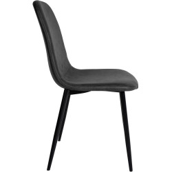 Lot de 4 chaises de salle à manger Napier simili cuir noir