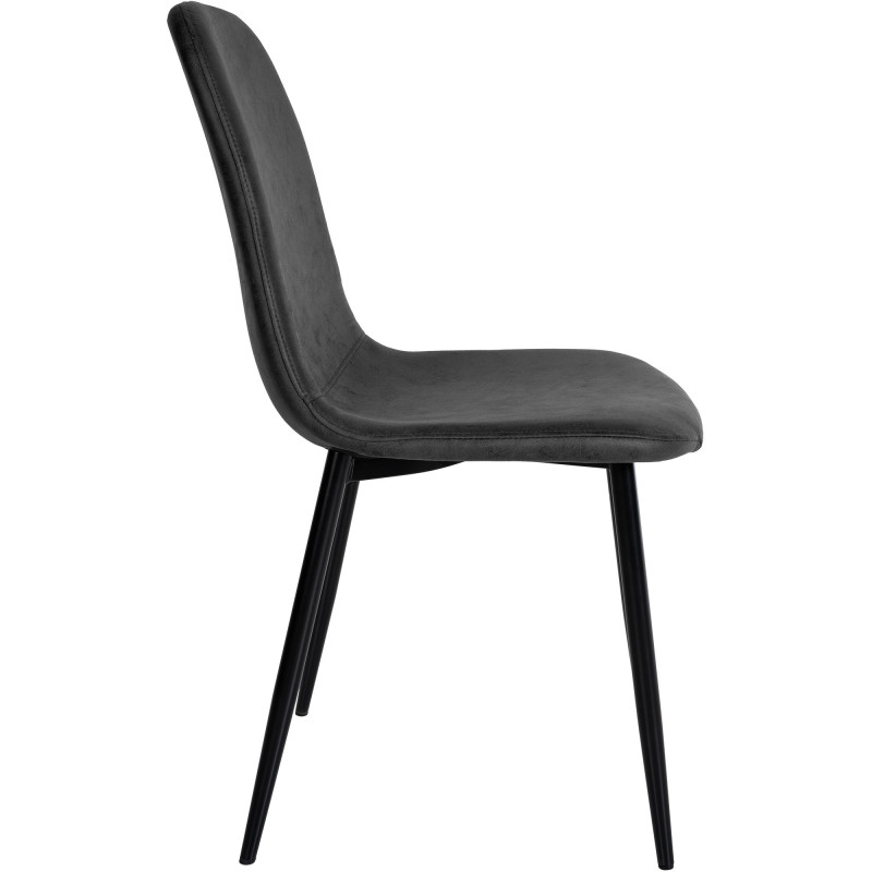 Lot de 4 chaises de salle à manger Napier simili cuir noir