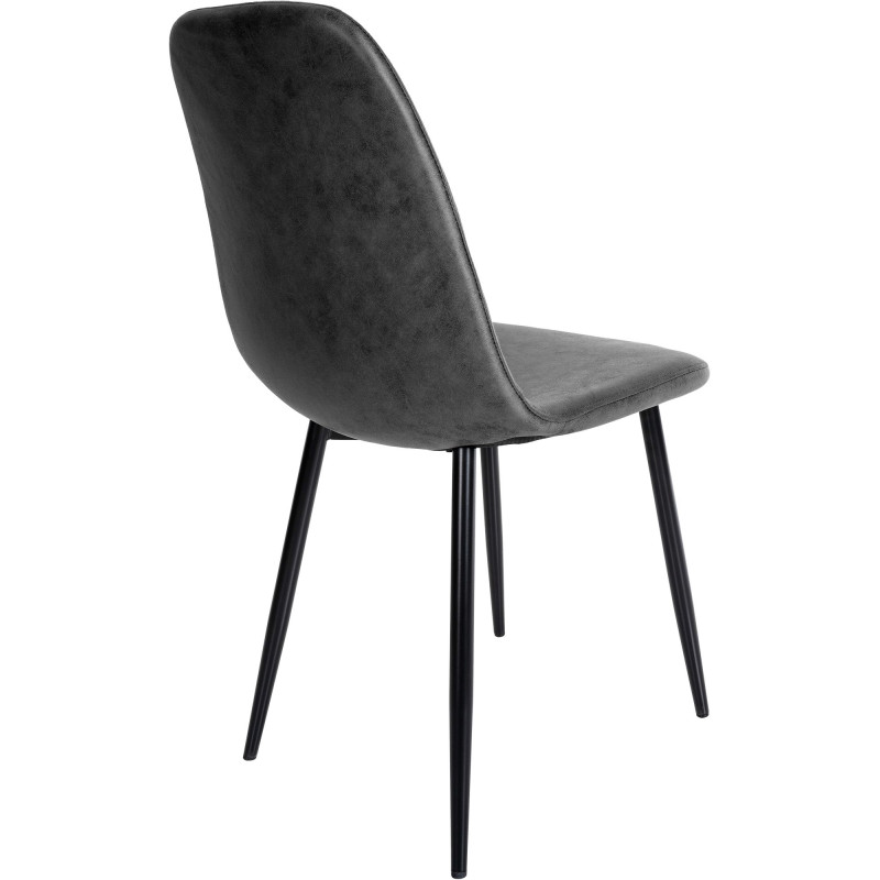 Lot de 4 chaises de salle à manger Napier simili cuir noir